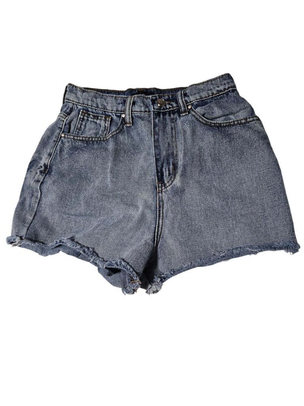 Pretty Little Thing Jean Shorts Womens Size 4 High Waist Denim Hot Pants Booty